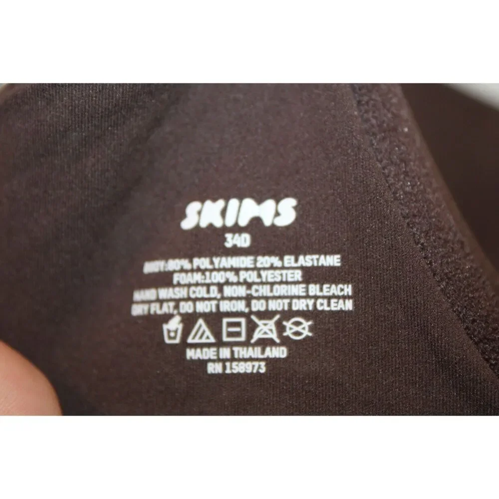 Skims size 34D dark brown lightly padded bra - Picture 4 of 5